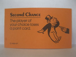 1988 Free Parking Board Game Piece: Second Chance card #8 - £0.78 GBP
