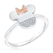 Unique Two Tone Disney Minnie Mouse Diamond Wedding in 925 Silver promise Rings - $75.00