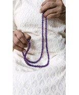 Natural Amethyst 108 Beads Japa Mala, Meditation Mala, Purple Beads Neck... - $90.00