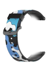 Blue Camouflage 20/22mm Sport Silicone Watch Band for Amazfit - $7.82