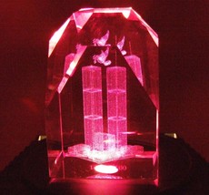 3D Laser Design Multiple &quot;911 Twin Towers&quot; In Crystal Glass-
show origin... - $125.12