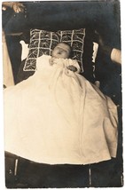 Real Photo Postcard RPPC Baby Girl 1-month in her Gown 1904-1918 AZO - NAMED - £7.58 GBP