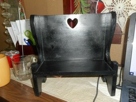 Hand Made Colonial Painted Basic Black Wooden High Back Bench Seat Furniture - £15.93 GBP