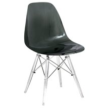 LeisureMod Dover Molded Side Chair with Acrylic Legs Transparent Black - $97.02
