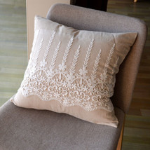Embroidery Lace Throw Pillow Covers Square Sofa Cushion Cover 18&quot;x18&quot; Home Decor - £20.91 GBP+