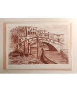 Art Print Gicleé Bamboo Paper Print Venice Drawing Venice Print  - $45.00