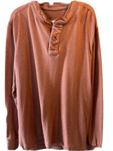 Eddie Bauer Men’s M Orange Long Sleeve 1/4 Button Legend Wash Pullover Sweater - £11.59 GBP