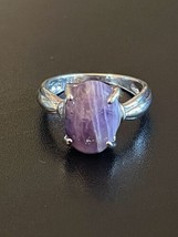 Purple Amethyst S925 Silver Plated Woman Ring Size 8 - £11.87 GBP
