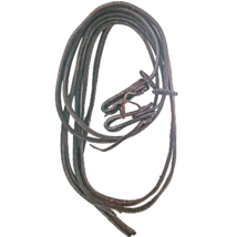 Buckaroo Heavy Harness Leather Show Spllit Reins Popper &amp; Keepers 5/8 in... - $119.99