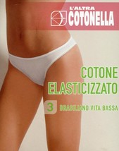 3 Brazilian Waist Low Women&#39;s Stretch Cotton Cotonella Underwear 3942 - £6.18 GBP+