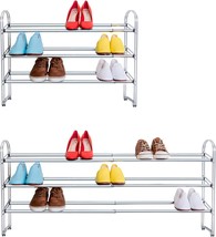 Tatkraft Maestro Heavy Duty 3 Tier Shoe Rack, Expandable Entryway Shoe - £51.94 GBP