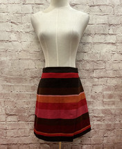 Ann Taylor LOFT Striped A-Line Wrap Skirt Size 2 NEW Blanket Short Lined - $34.00