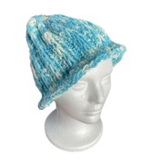 Woman&#39;s Hand knitted blue * white cap / hat / toque - Handmade - £27.39 GBP