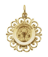 14K Yellow Gold Framed First Holy Communion Pendant - €248,83 EUR
