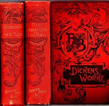 Rare 1880 Charles Dickens 2 Books Old Curiosity Shop Hard Times Dombey &amp; Son [Ha - £75.54 GBP