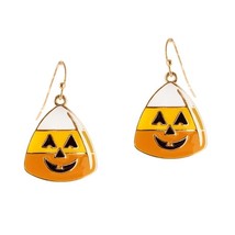 Halloween Candy Corn Gold Tone Earrings - £9.02 GBP