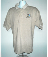 Mens Tazmanian Devil Taz golfing Polo Shirt XL tan cotton Warner Bros - £17.01 GBP