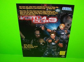 VIRTUA COP 3 Original 2003 Video Arcade Game Flyer Shootout Action Gunfight  - £16.52 GBP