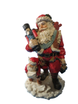 Santa Claus Carrying Presents Ceramic Figurine Free Standing 7&quot;T Christmas - £11.48 GBP