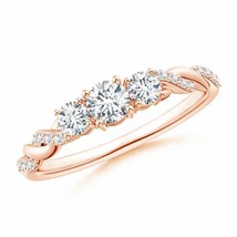 ANGARA Classic Diamond Braided Three Stone Engagement Ring for Women in 14K Gold - £1,596.09 GBP