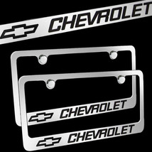 Brand New 2PCS Chevrolet Chrome Plated Brass License Plate Frame Officia... - £46.91 GBP