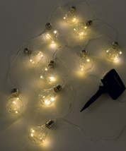 Solar String Bulbs with 10 LED Lights Flashing or Solid 12 Feet Long Outdoors image 1