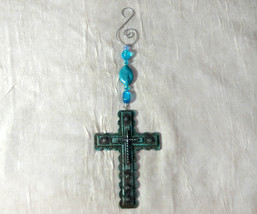Southwest Style Cross Ornament with Turquoise Beads - $8.98