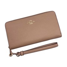 Coach Long Zip Around Wallet Taupe Leather C4451 - £102.62 GBP