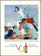1950s Seagram&#39;s V.O. Canadian Whiskey PRINT AD Squaw Valley Ski Champion... - $175.45 MXN
