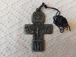 Christian Metal Pectoral Cross Pendant Rope Cord - $22.00