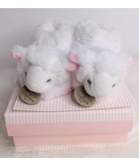 Baby Slippers Doudou Paris French Chaussons Baby Pink  Soft Plush White ... - £13.68 GBP