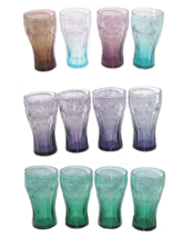 McDonalds Coke Glasses Set of 4 Blue Purple Green Brown 2009 2011 - $79.95