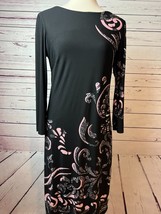 Joseph Ribkoff Dress Bodycon size 2 Lined Jersey Knit Midi Long Sleeve B... - $755.97 MXN