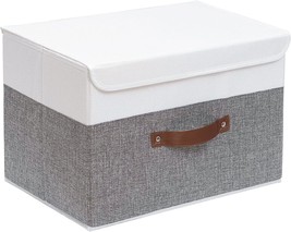 Yawinhe Collapsible Storage Boxes 1 Pack, Linen Fabric Storage, 15X9X9In. - £26.29 GBP