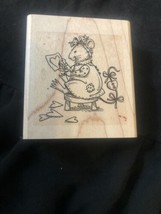 Girl Mouse Making Valentines Rubber Stamp Stampin&#39; Up Retired Valentines Day - £12.69 GBP