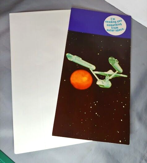 1976 Star Trek USS Enterprise Paper Toy Model punch out Greeting Card 12 1/2 in - $19.75