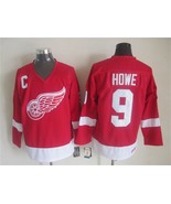 Red Wings #9 Gordie Howe Jersey Old Style Uniform Red - $49.00