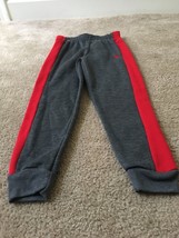 US Polo Assn Boys Jogger Pants Sweatpants Elastic Waist Size 5/6 Gray Red - £33.85 GBP