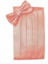 Luxury Herringbone Tuxedo Cummerbund and Bow Tie Set (Coral) - £64.40 GBP