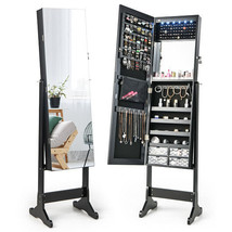 Free Standing Full Length Jewelry Armoire with Lights-Black - Color: Black - £134.52 GBP