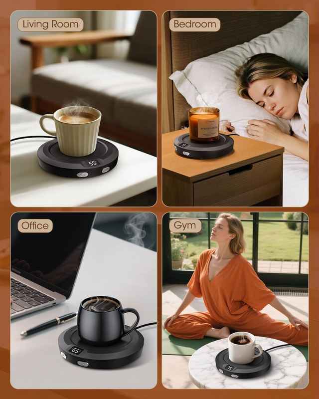 Mug Warmer, 30W Coffee Cup Warmer with 3 Temp Setting & Ambient Light, 2-12 Time Item image 6