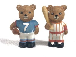Homco Sport Bears #1408 Set Of 2 Football Baseball Bears EUC - £7.82 GBP