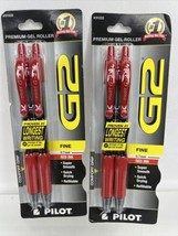 (2) Pilot Red G2 Premium Gel Roller Ball Pen Fine Point Ink 0.7 2pk Combine Ship - £4.69 GBP