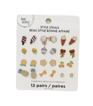 Bead Landing 12 Pair Earring Set - New - Popsicles, Cupcakes, Ice Cream Cones... - £10.21 GBP