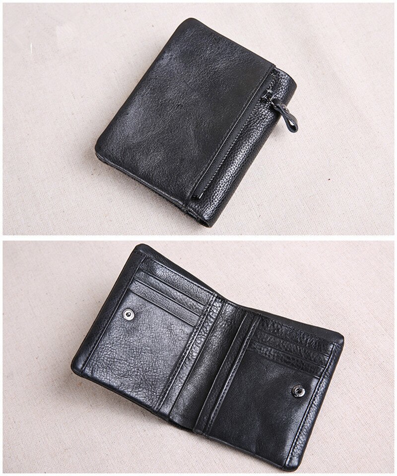 Primary image for PNDME leather men's short small wallet fashion vintage natural real cowhide card