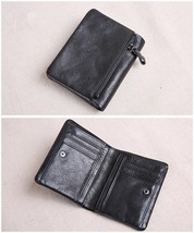 Leather men s short small wallet fashion vintage natural real cowhide card holder women thumb200