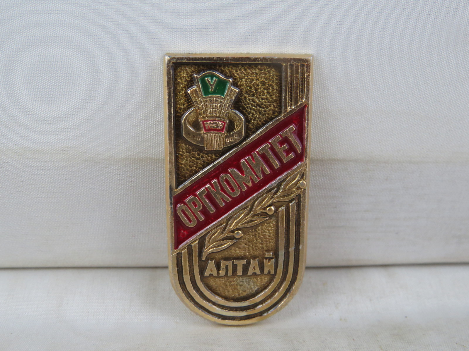 Vintage Soviet Political Pin - Organization Committee of Altai - Stamped... - $15.00