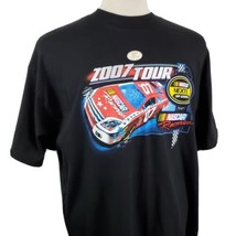 NASCAR T-Shirt Nextel Cup Series Tour 2007 Racing Double Sided Crew Blac... - $17.99
