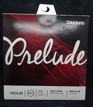 D&#39;Addario Prelude J810 Violin String Set 3/4 Scale Length Medium Tension Steel - £13.58 GBP