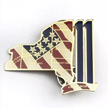 New York State Shape USA Flag Counties 911 Vintage Pin Metal Enamel - £7.86 GBP